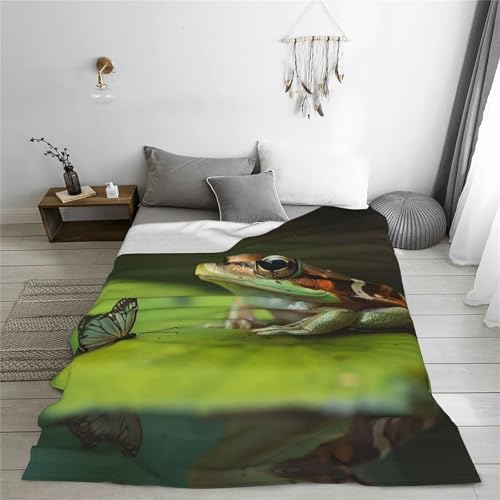 Couverture flanelle microfibre légère et pelucheuse motif grenouille - 7
