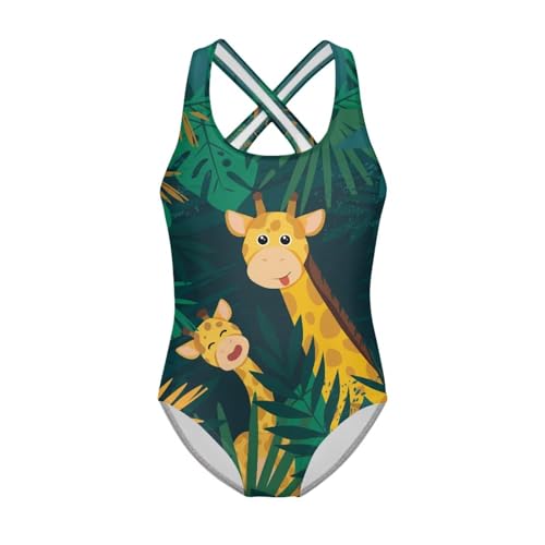 Image of Girls One Piece Swimsuit Teens Cross Back Summer Beach Wear for 5-14Y
