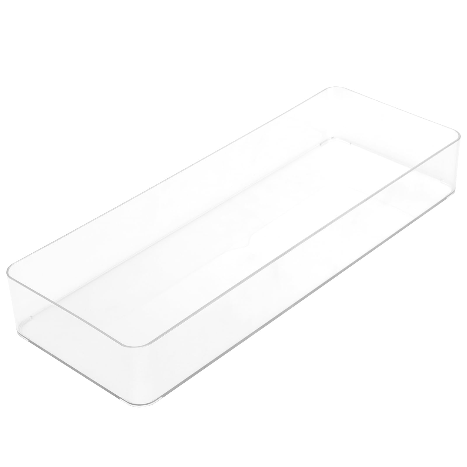 ZOENHOU Paquete de 4 organizadores de cajones grandes de 40 x 15 x 5,8 cm, cajones de almacenamiento de plástico transparente, bandejas organizadoras de cajones transparentes versátiles para cocina,