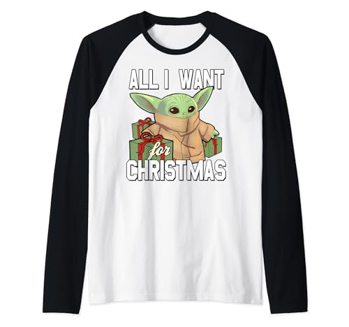 Star Wars The Child baseball tee vêtement de Noël bicolore de coupe droite