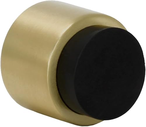 EVI Herrajes, I-19828, Tapón de puerta de pared de latón para mango con cabeza superior de goma, 1.10" x 1.10" (goma negra)