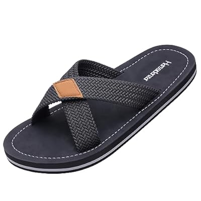 Harssidanzar Zapatillas cruzadas masculinas sandalias ligeras zapatillas de verano,adecuadas para el secado rápido en interiores y exteriores KM229EU,Negro,Tamaño 43 | Ya disponible en tu tienda friki favorita! En mundofriki.es!
