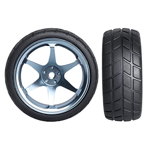 Frihobby Pre Glued 1/10 Scale 12Mm Hex Aluminum Wheels And Tires 1.02" (26Mm) Fit Rc Touring Car Drift For Traxxas Tamiya Hpi Redcat Lightning Epx Kyosho 1/18 Latrax Teton Sst #TOP2