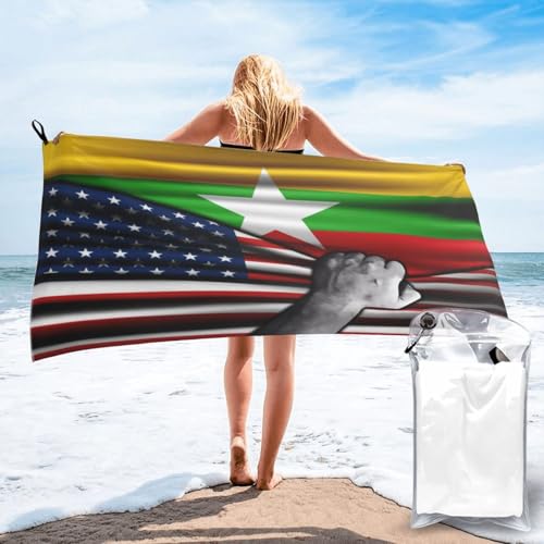 Serviette de plage légère anti-sable pour voyage et natation