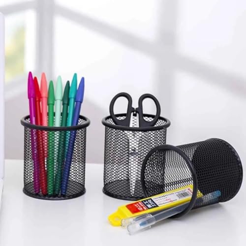 Kit Organizador De Mesa Escritório + Porta Caneta Lapis Metal Aramado
