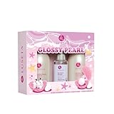 Luseta Glossy Pearl Trio Hair Care Set Smoothing & Moisturizing Shampoo and Conditioner Hydrating Hair Oil Detangle,Nourish Strands Add Shine