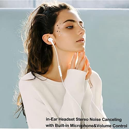 USB C Headphones, In Ear TPYE C Earphones HiFi Stereo Noise reduction Earphones with Mic&Volume Control Headphones compatible for Samsung S20/S10, Huawei P40/P30/Mate 20Google Pixel 5/4/3/2XL ect