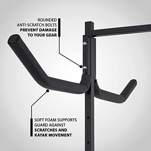 Raxgo Kayak Storage Rack, Heavy Duty Freestanding Storage For Six Kayak, Sup, Canoe & Paddleboard For Indoor, Outdoor, Garage, Shed, Or Dock, #TOP3
