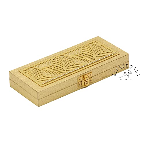 Image of Designer Rectangular Shaped Cash /Shagun /Gift /Gaddi /Jewellery /Shagun Box (Golden, Pack of 1)
