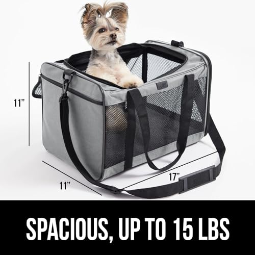 GORILLA-GRIP-Airline-Travel-Cat-Carrier-Bag-Up-to-15-Lbs-Breathable-Mesh-Collapsible-Pet-Carriers-for-Small-Medium-Cats-Small-Dogs-Puppies-Portable-Kennel-with-Soft-Washable-Waterproof-Pad-Gray GORILLA GRIP Airline Travel Cat Carrier Bag Up to 15 Lbs Breathable Mesh Collapsible Pet Carriers for Small Medium Cats Small Dogs Puppies Portable Kennel with Soft Washable Waterproof Pad Gray