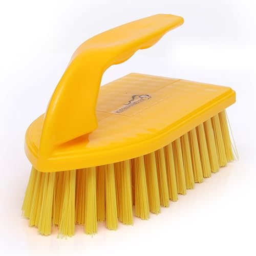 Image of KLEEN HANDLER Iron Handle Scrub Brush for Household & Commercial Cleaning for Shower, Bathroom, Sink, Kitchen, Bathtub, Floor Scrubbing, 1 Pc - Yellow