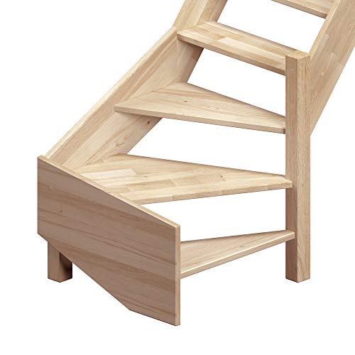Raumspartreppe Dolle Brest bis 320 cm ¼-gewendelt unten links