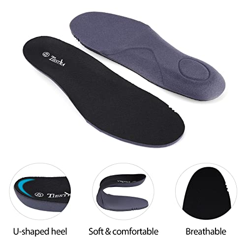 Image of TIESTRA Insoles for Womens Memory Foam Shoe Inserts,Replacement Insoles for Work Boot Running Shoes-Shock Absorption and Cushion for Feet Relief,Comfort Inner Soles for Everyday Use Black 40Eu /US9