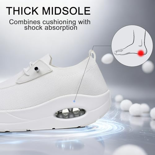 Image of Git-up Women's Arch Support Walking Shoes, Breathable Wide Toe Box Nursing Work Shoes for Plantar Fasciitis