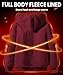GEEK LIGHTING Hoodies for Men Heavyweight Fleece Sweatshirt - Full Zip Up Thick Sherpa Lined All maroon XL
