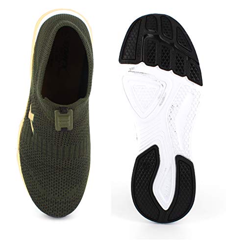 Image of SPARX Men SM-484 Forest Green Golden Sports Shoes - 7 UK