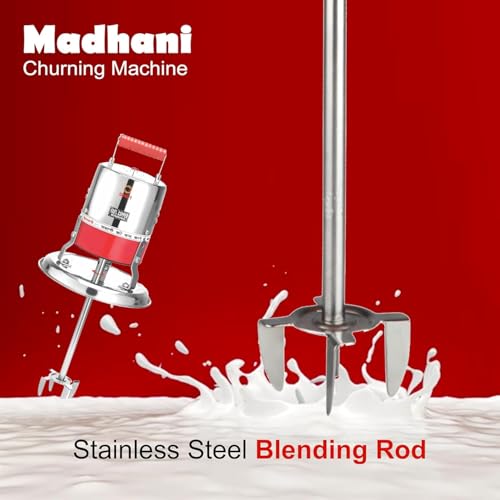 Image of Omen Changing Lives Electric Madhani Machine for Churning | 2-Speed Hand Blender | Perfect for Lassi, Butter & Buttermilk | Durable & Easy to Clean | Compact Kitchen Mixer| 1 Year Warranty