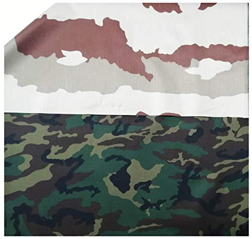 Russo Tessuti Tessuto Cotone Tela Arredo Abbigliamento Mimetico Camouflage Doubleface 100x150cm