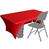 Eurmax USA Spandex Table Cover 8 ft. Fitted 30+ Colors Polyester Tablecloth Stretch Spandex Table...
