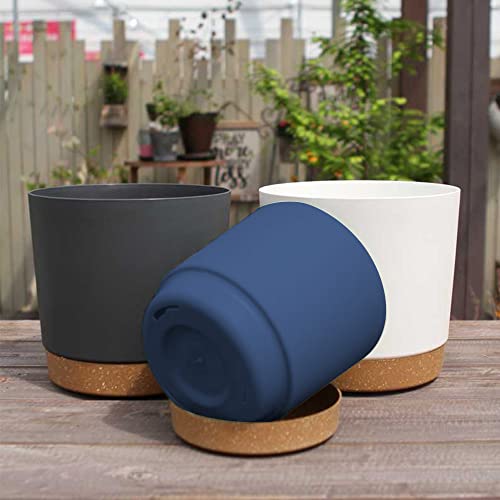 ZMTECH Blumentöpfe für Zimmerpflanzen, 20,3 cm, Blau, 3 Stück – Ansicht 6