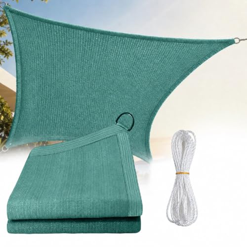 Voile d'ombrage 3x4m HDPE anti-UV, respirante, durable, voile d'ombrage rectangulaire avec cordes incluses, installation facile, filet d'ombrage pour terrasse,jardin,pergola,piscine et extérieur(vert)