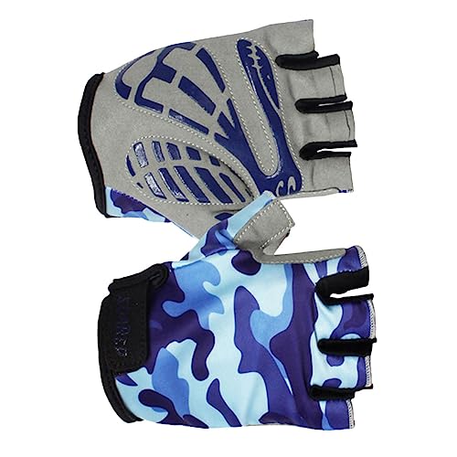 Mitaines de vélo garçon fille bleu S gants demi-doigts escalade gym