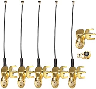 TUOLNK SMA Female IPX Coaxial Cable 4inch(10cm) PCB Mount SMA Female Right Angle to IPEX UFL Antenna WiFi Antenna Pigtail Cable for Mini PCI RF 1.13mm Pigtail Cable