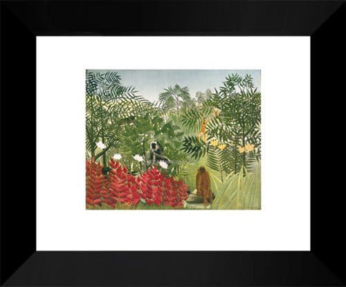 Henri Rousseau Framed Art Print 15x18 "Tropical Jungle"