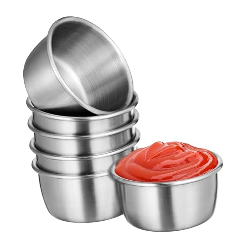 TOPBATHY 3 Set Eleganti Contenitori Per Salse in Acciaio Inossidabile Tazze Per Immersione Stoviglie Multiuso Per Occasioni Da Pranzo 6 Pezzi * 3