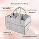 ZexJpr 1 Stück Wickelorganizer, Wickeltisch Organizer Und Wickeltasche, 33x23x18cm Tragbarer Wickelorganizer, Faltbarer Filztasche Organizer Mit Fächern, Bequemes Reisen Mit Babybedarf(Grau)