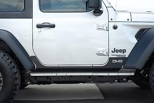 Rock Skins for The 2018-2024 Jeep Wrangler JL 2-Door | Protects Lower Body Panels from Rocks & Debris | Works with Aftermarket & Factory Fenders | Compatible with Most Sliders & Steps | DV8 Offroad - Thumbnail 6