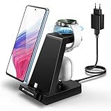 【SIMPLIZIERTES LADEN】Samsung Ladestation 3 in 1 kann Ihre Smartwatch, Telefone und Kopfhörer mit nur einem Kabel aufladen, was Ihren Lebensraum vereinfacht, vermeiden Sie ein Durcheinander von Ladekabeln, macht Ihren Schreibtisch oder Nachttisch aufgeräumt und organisiert. 🎄Daher ist es auch die beste 🎁🎁Wahl als Geschenk für Ihre Freunde und Liebhaber.
