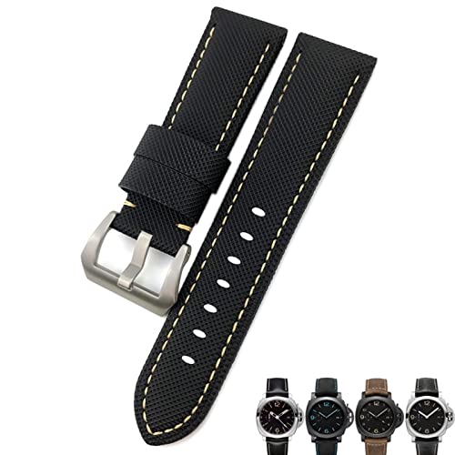 Bracelet de montre en fiber de carbone 24mm noir accessoire homme pam 00441