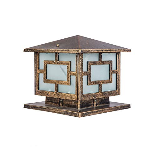 Lampe de poteau jardin bronze vintage lanterne extérieure e27 luminaire 40cm
