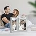 Imagen de Afuly Marco de Fotos 10x15 Gris Blanco Doble Madera para 2 Fotos Collage Moderno Shabby Decorativo Familia Mascota Regalo