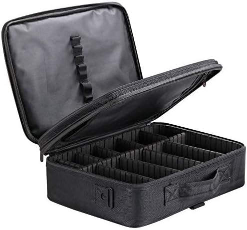 Makeup kit for Girls Makeup Train Case Cosmetic Bag Brush Organizer and Storage 16.5 inches Travel Make Up Artist Box 3 Layer Large Capacity with Adjustable Strap