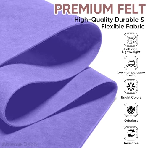 Image of Soft Felt Fabric Sheet 18 inch x 36 inch, 1.6mm Acrylic Craft Felt, Lavender | Soft Thick Felt by The Yard, Large Precut Sheet, Nonwoven Fabric for Sewing DIY Crafts, Classroom & Home Decor