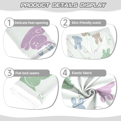 Jumping Rabbit Girls Leggings,Workout Leggings for Girls Toddler Athletic Legging Size for 3-10T3