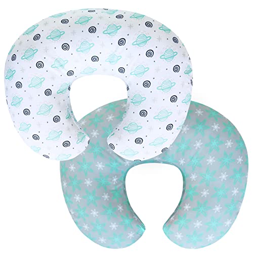 Image of Biloban Nursing Pillow Cover 2 Pack for Breastfeeding Pillow, Ultra Soft and Cozy Nursing Slipcovers, Snug Fits Boppy Pillow, Perfect Choice for Mom