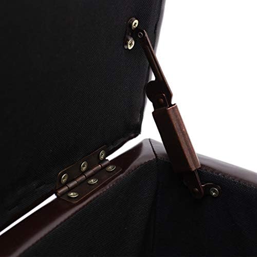 LEITING Luxury Leather Storage Ottoman Toy Box Chair Seat Stool Upholstered Footstool Footrest Cube Pouffe Square For Living Room Bedroom (Brown)