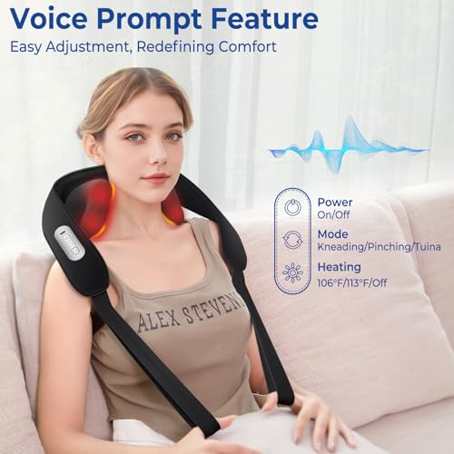KingPavonini Width Adjustable Neck Massager with 5 Heat Zone, Wireless 6D Shiatsu Shoulder Massager for Pain Relief Deep Tissue, Massager for Neck and Shoulder Pain, Gifts for Men Women Dad Mom - Image 6