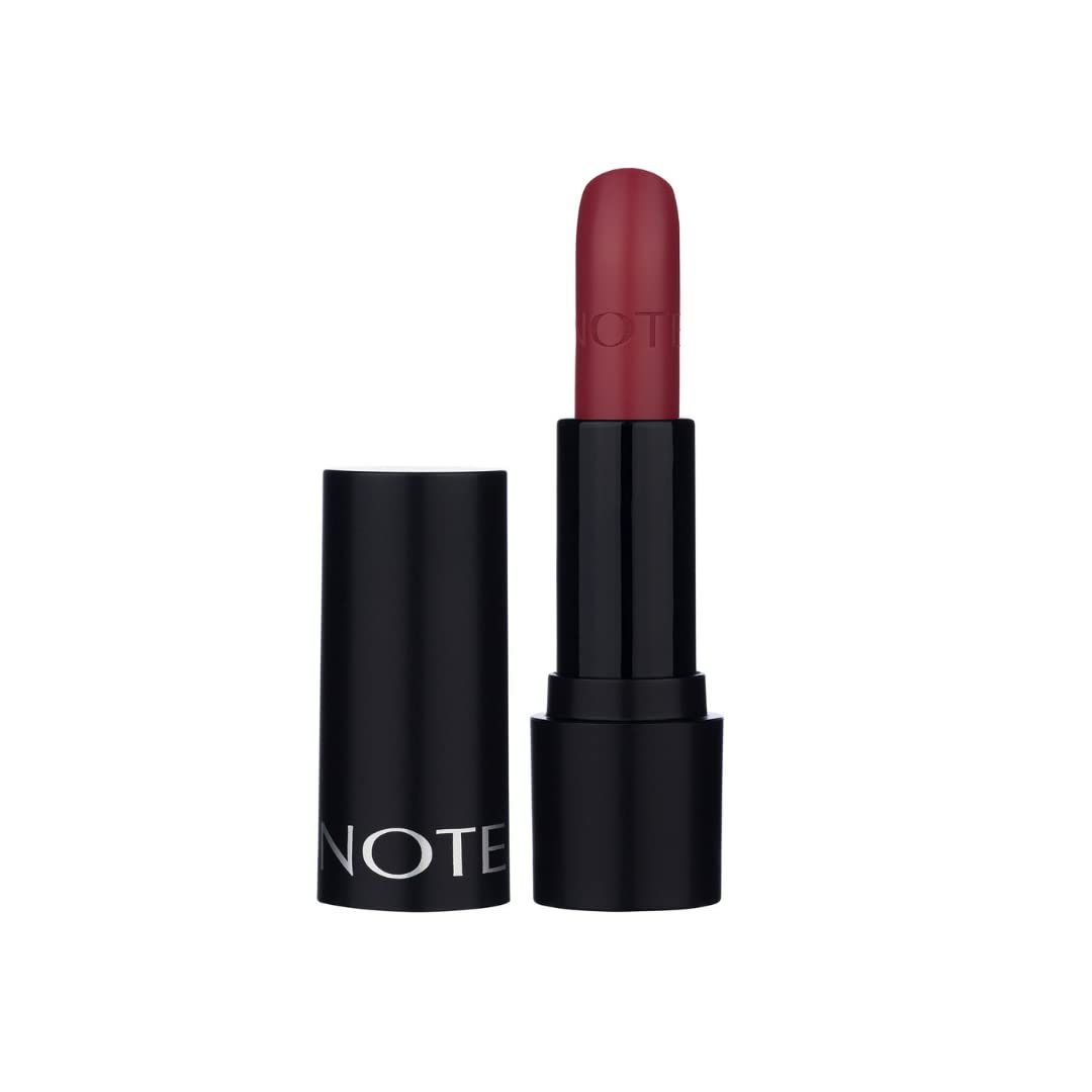 Note Cosmetics Deep Impact Lipstick 08 Sophisticate Burgundy Kremsi Dokulu Yarı Parlak Ruj, Kırmızı