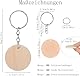 Holzscheiben mit Loch, 200 Stück 3.5CM Holzscheiben Holzanhänger, 40mm Dick Holz Log Scheiben Rund, Mit 200 Stück Schlüsselringe, Für DIY Handwerk Malen Hochzeit Heimdekoration
