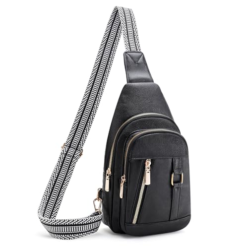 FALAN MULE Sling Bag Pu Leather Crossbody Bags for Women Trendy Chest Sling Purses Fanny Packs