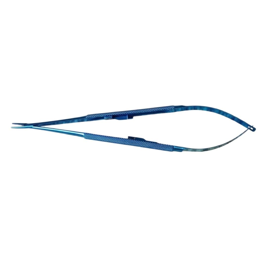 Titanium Jacobson Micro Nee. Holder Round Bodied Diamond Dusted Jaws Straight Re-usable (23cm with Lock)