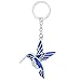 NOUMANDA 3 Colors Lovely Animal Hummingbird Key Chain Ring With Flower Keychain for Bag Women Girl (silver)