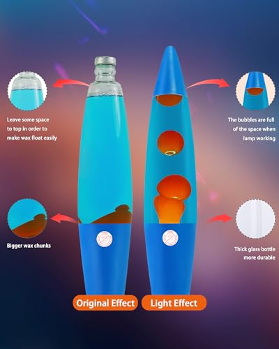 Image of Vanful Orange Liquid Motion Lamp 16 Inches for Adults and Kids, Blue Base Magma Lamp Set The Mood for Home Living Room Office Bedroom Decor, Magma Lamp Night Light Cool Present for Boys Girls Teens