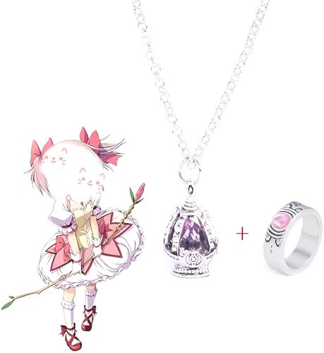 Anime Inspired Soul Gem Pendant, Tail Ring Set, Soul Core Gem, Suitable Cosplay for Halloween Costume (blue) by Generic - Used condition - US$9.36