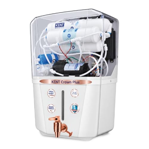 Image of KENT Crown Plus RO Water Purifier | 1 Year Warranty* | RO+UF+UV+Alk+Cu+TDS Control+UV In-Tank | Alkaline Water with goodness of Copper | 11L | 20L /Hr | Ideal For Borewell /Tanker /Municipal Water