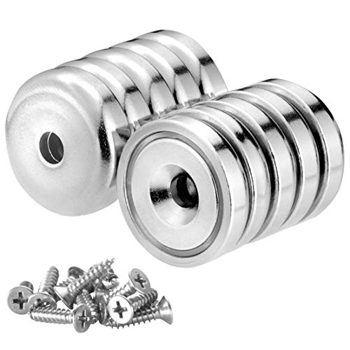 MTS Magnete - Juego de 10 imanes de neodimio con agujero (25 x 7 mm)